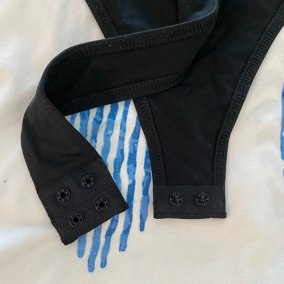 NWT Reiss Black Thong Bodysuit Sz M - Picture 9 of 10